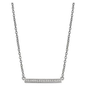 🆕 Belks Sliverworks Sterling Silver Bezel Cubic Zirconia Bar Pendant